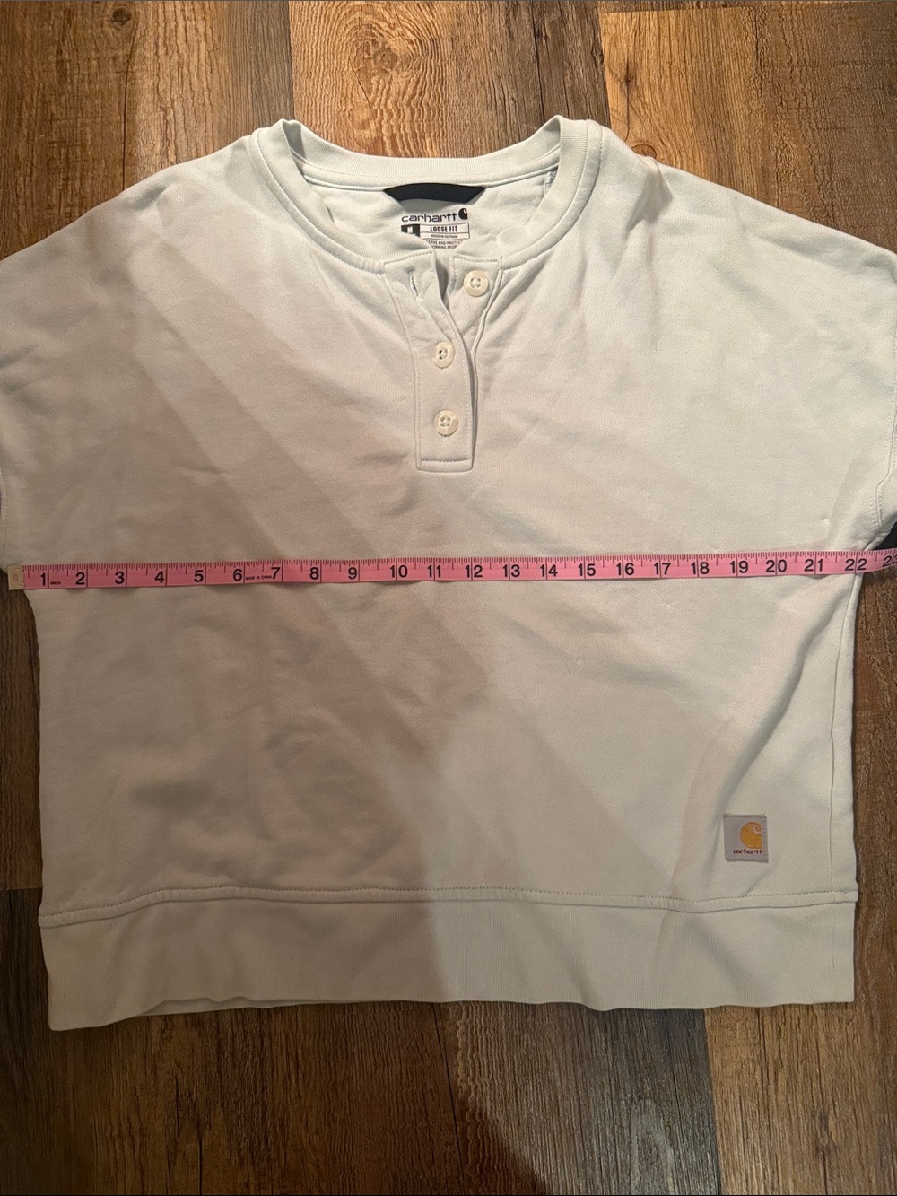 Carhartt Pale Blue Aqua Henley Pullover Sweatshirt - Picture 6 of 6